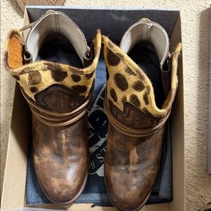 Freebird Leopard and Brown Leather Boots